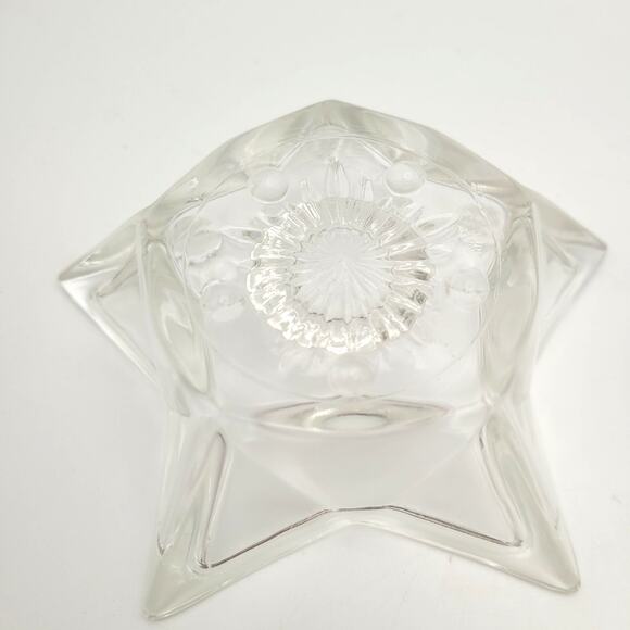 Set of 3 Star Celestial Starburst Cut Glass Candlestick Holders Clear Vintage - Picture 4 of 9